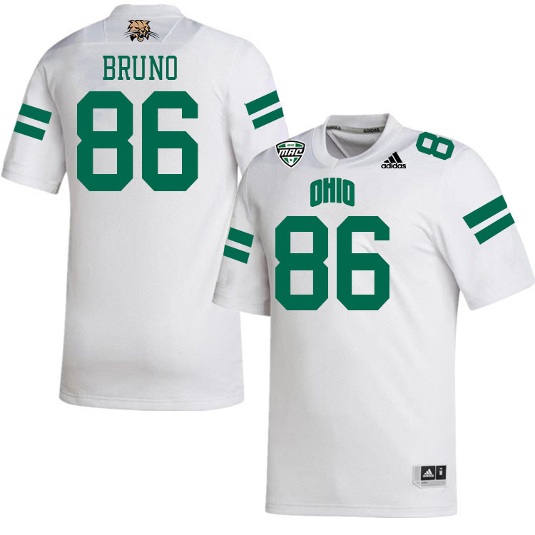 Ohio Bobcats #86 Jake Bruno College Football Jerseys Stitched-White